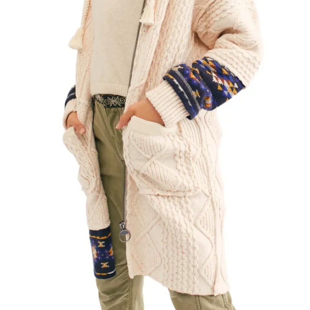 Free People Sweater Coat Capture The Moment Heavy Weight Chunky Knit Sm & Md NWT - Picture 5 of 15